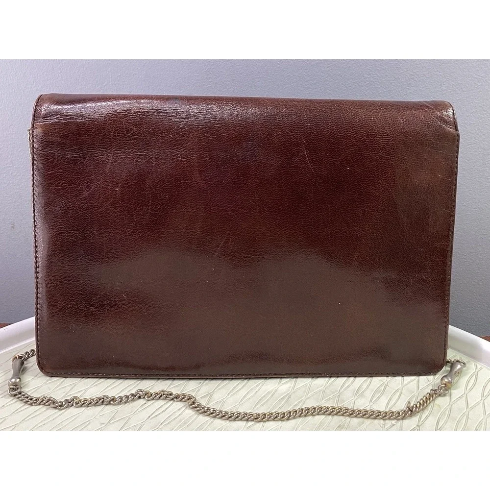 Vintage Unbranded Women's‎ Leather Brown Shoulder Or Clutch Purse 7x10.5x2.5
